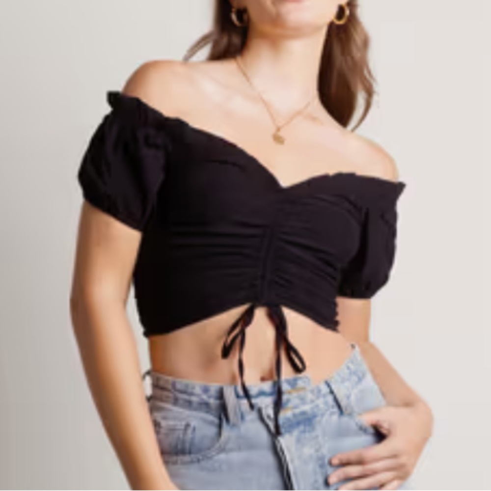 Ruched Tie Crop Top